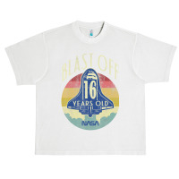 Space Shuttle Blast Off 16th Birthday Retro Portrait Urban Heavy T-shirt | Artistshot