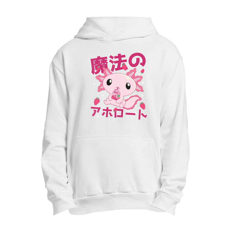 Japanese Strawberry Milk Shake Anime Pink Kawaii Aesthetic Axolotl Mat Urban Pullover Hoodie by Min03 | Artistshot