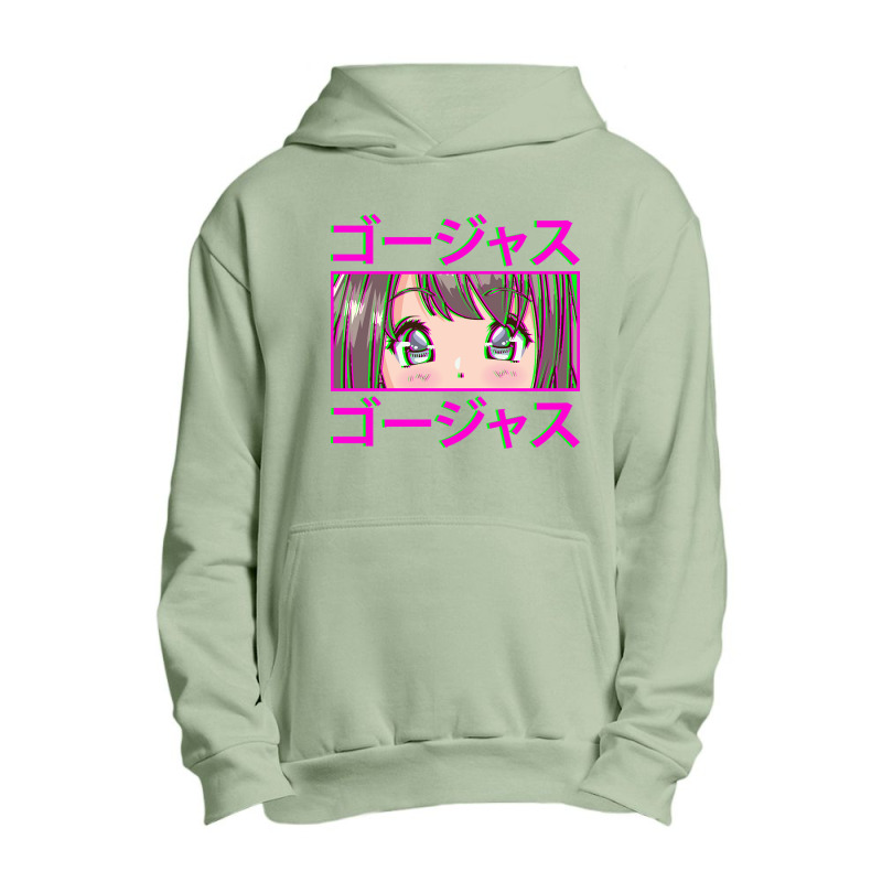 Anime Girl With Kanji Writing Urban Pullover Hoodie | Artistshot