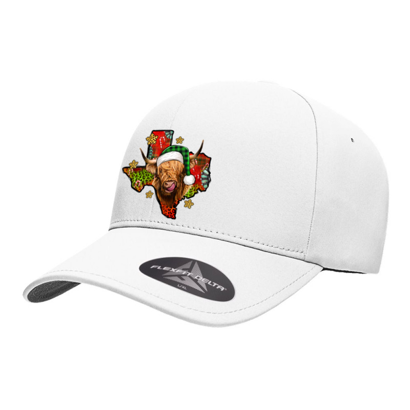 Christmas Texas Highland Cow Seamless Cap | Artistshot