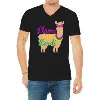 Mardi Gras T  Shirt Llama Ready To Mardi Gras Funny Llama Lover T  Shi V-neck Tee | Artistshot