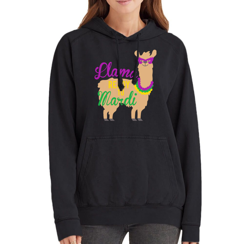 Mardi Gras T  Shirt Llama Ready To Mardi Gras Funny Llama Lover T  Shi Vintage Hoodie | Artistshot