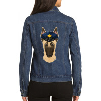 Canine Handler I Police Dog I Police Malinois Premium Ladies Denim Jacket | Artistshot