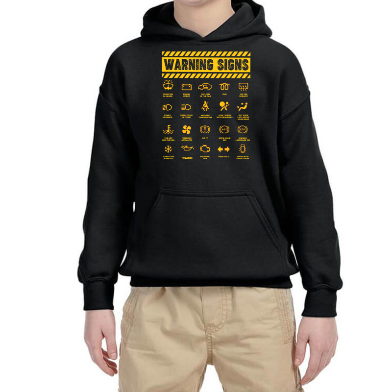 Mechanic Warning Signs Retro Vintage Youth Hoodie by vip.pro123 | Artistshot