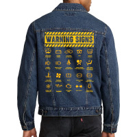 Mechanic Warning Signs Retro Vintage Men Denim Jacket | Artistshot