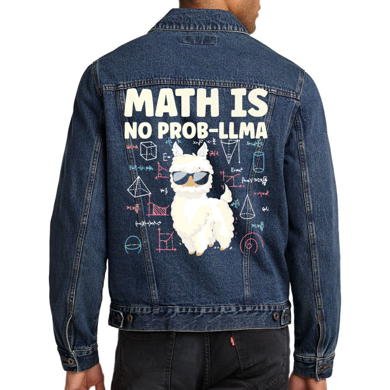 Math Is No Prob Lllma Llama T  Shirt Men Denim Jacket | Artistshot