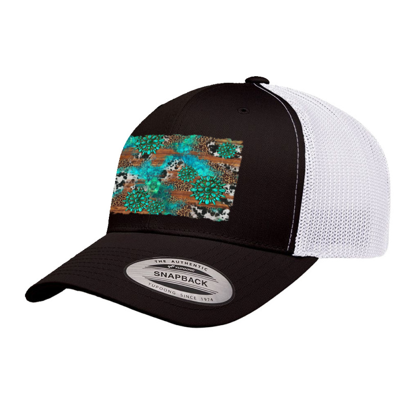 Gemstone Wood And Cowhide Background Retro Trucker Cap | Artistshot