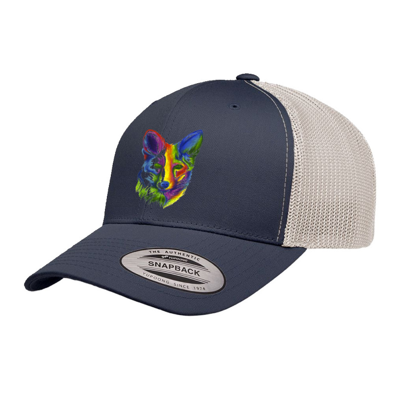 Multicolored Fox Retro Trucker Cap by putrimeheng | Artistshot