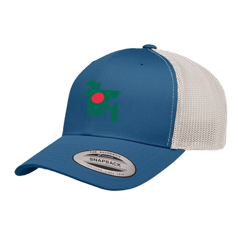 Bangladesh Map Flag Drawing Line Art Retro Trucker Cap | Artistshot