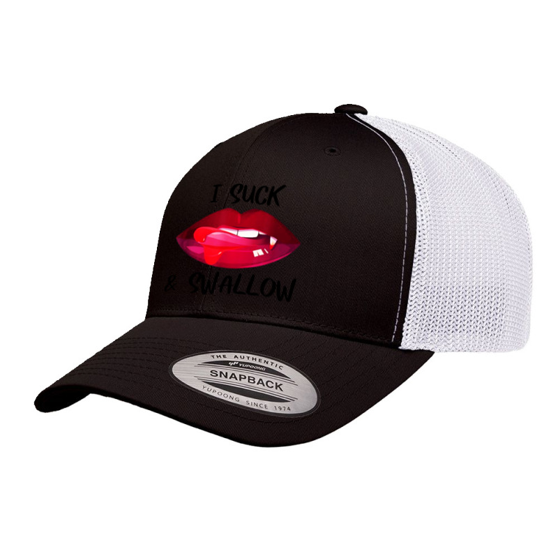 I Suck And Vampire Fangs Halloween Costume Retro Trucker Cap by WuzzTees | Artistshot