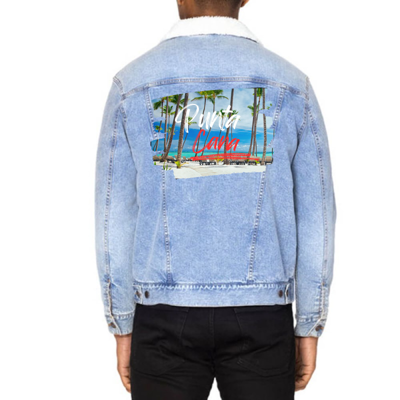 Punta Cana Dominican Republic Unisex Sherpa-Lined Denim Jacket by spreadshirt.com/Wolf shop | Artistshot