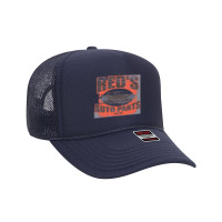 Red's Auto Parts From Roadhouse, Weathered Board Distressed   Roadhous Foam Trucker Hat | Artistshot