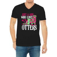 Otter Lover T  Shirt Girl Love Otter Grunge Vintage T  Shirt V-neck Tee | Artistshot