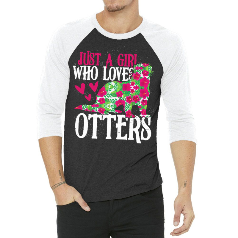 Otter Lover T  Shirt Girl Love Otter Grunge Vintage T  Shirt 3/4 Sleeve Shirt | Artistshot