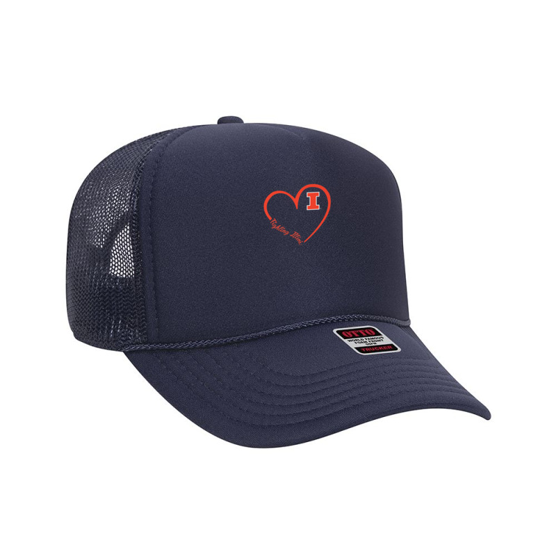 Illinois Fighting Illini Heart 34 - Apparel Foam Trucker Hat by IsaiahStark | Artistshot