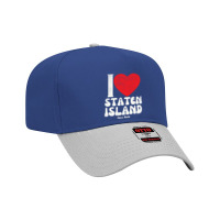 I Love Staten Island Lovers Retro Distressed Pullover Hoodie Adjustable Baseball Cap | Artistshot