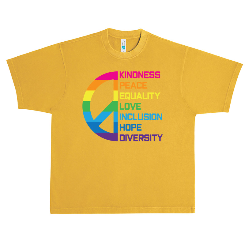 Kindness Peace Equality Love Inclusion Hope Diversity Long Sleeve T Sh Urban Heavy T-shirt by pofijinashu | Artistshot