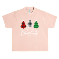 Merry Christmas Tree Buffalo Plaid Red White Green Light Top Long Slee Urban Heavy T-shirt | Artistshot