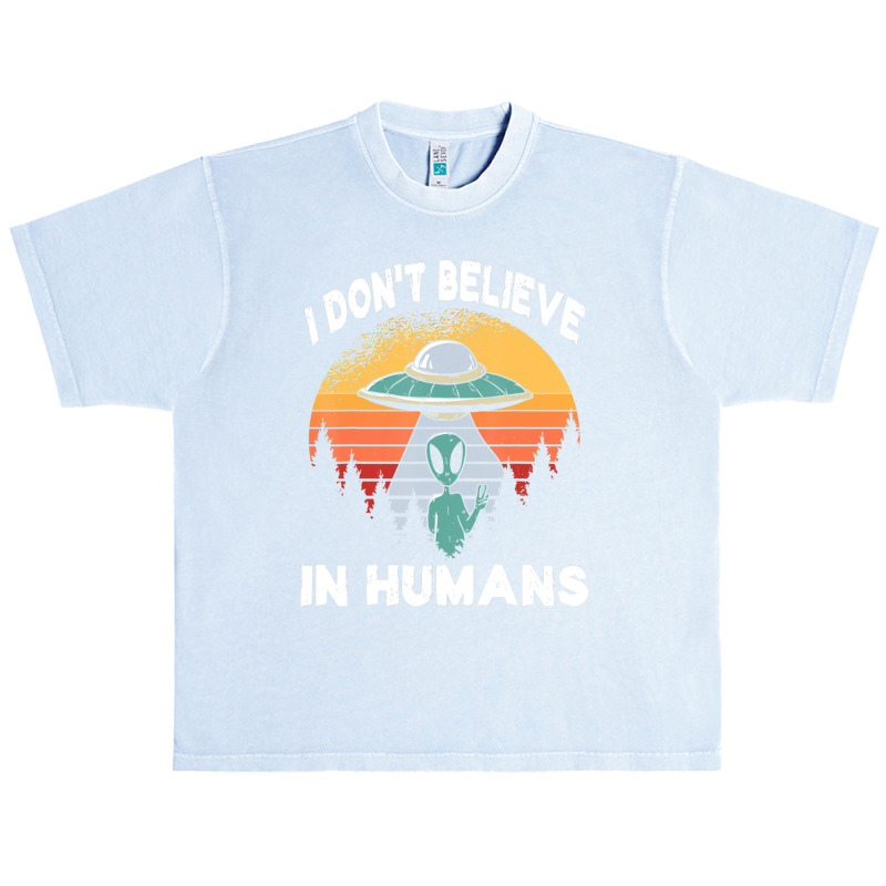 I Don't Believe In Humans Retro Alien Halloween Urban Heavy T-shirt | Artistshot