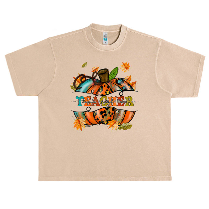 Autumn Fall Outfit Teacher Thankful Grateful Blessed Pumpkin T Shirt Urban Heavy T-shirt by hapusajehae | Artistshot