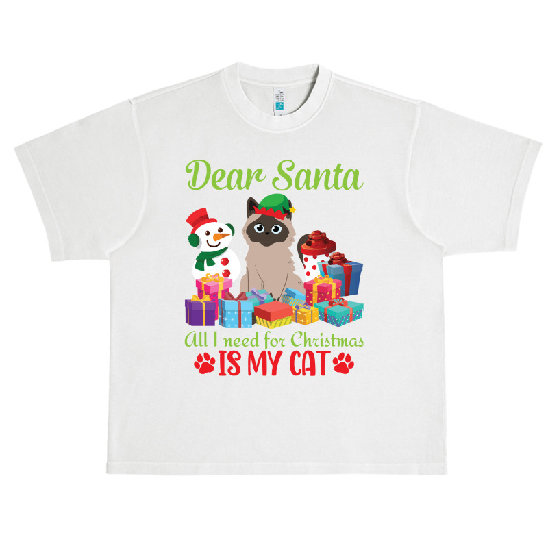 Merry Christmas Day Me You Cats Lover Snow Presents Dear Santa All I N Urban Heavy T-shirt by kerchingparticular | Artistshot