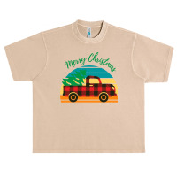 Merry Christmas Truck Tree Red Plaid Merry Christmas Truck Tree Red Pl Urban Heavy T-shirt | Artistshot