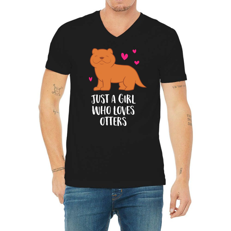 Otter T  Shirt Just A Girl Who Loves Otters T  Shirt V-neck Tee | Artistshot