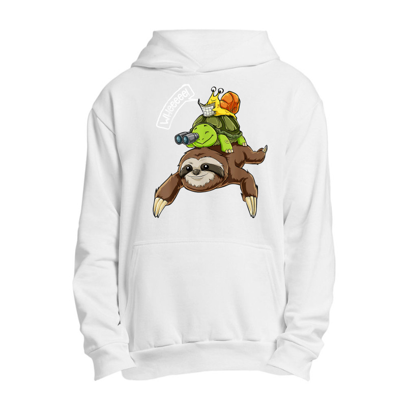 Funny Sloth Turtle Snail Piggyback Running Riding Team Urban Pullover Hoodie by kevinnichols | Artistshot