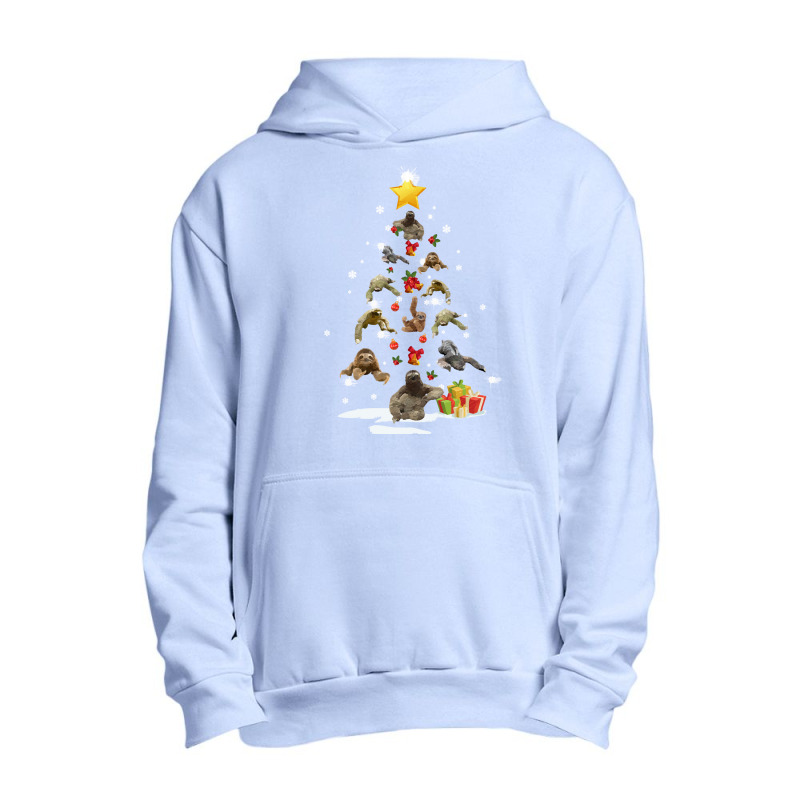 Sloth Christmas Tree Cute Sloth Christmas Tree Sloth Lovers Xmas Costu Urban Pullover Hoodie | Artistshot