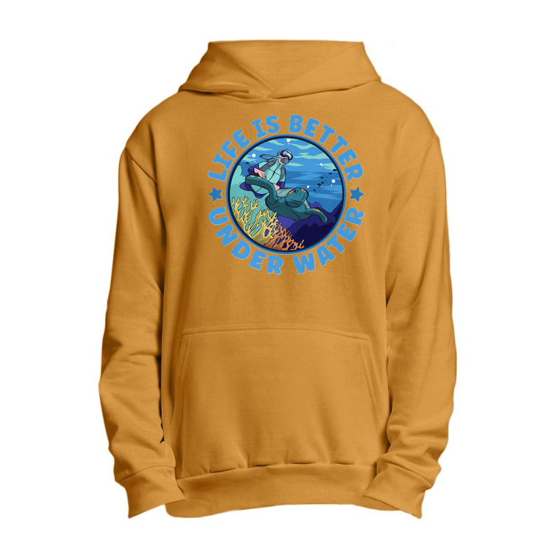 Life Is Better Under Water Marine Biology Scuba Diver Premium Urban Pullover Hoodie | Artistshot