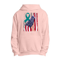 Dissociative Identity Disorder American Flag Teal Ribbon T Shirt Urban Pullover Hoodie | Artistshot