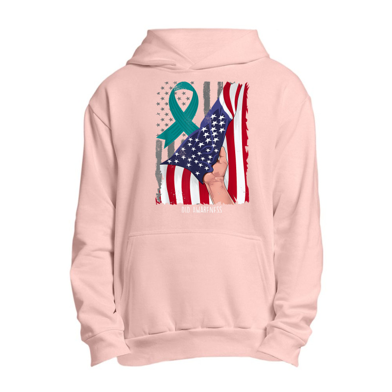 Dissociative Identity Disorder American Flag Teal Ribbon T Shirt Urban Pullover Hoodie | Artistshot