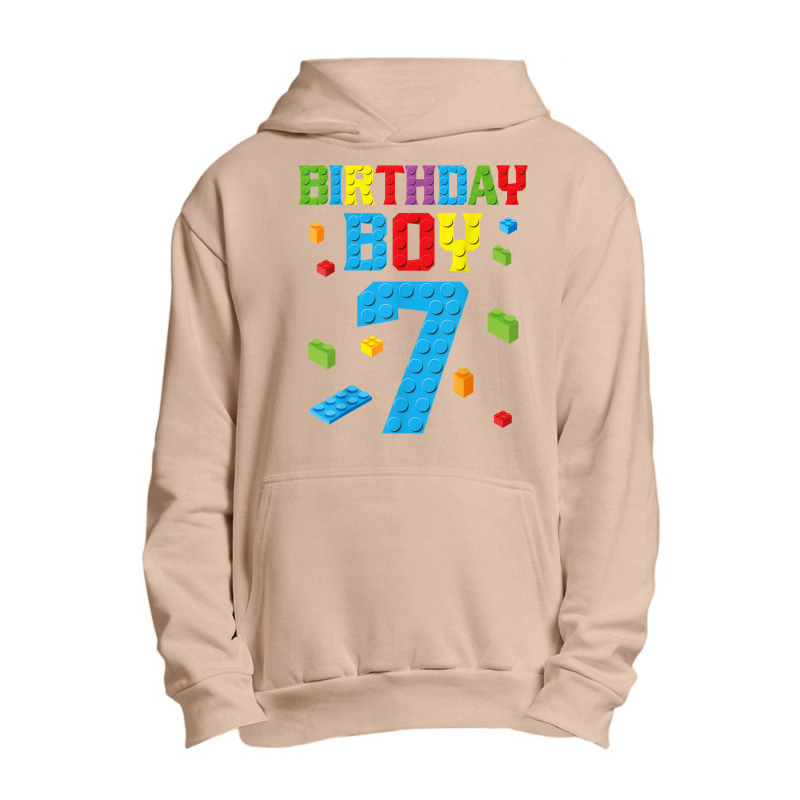 Master Builder 7th Birthday Boy 7 Seven Year Building Bricks Urban Pullover Hoodie by Stunner | Artistshot