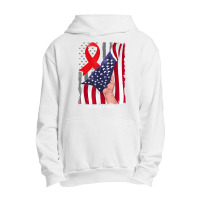 Hemophilia Awareness Vintage American Flag Red Ribbon T Shirt Urban Pullover Hoodie | Artistshot