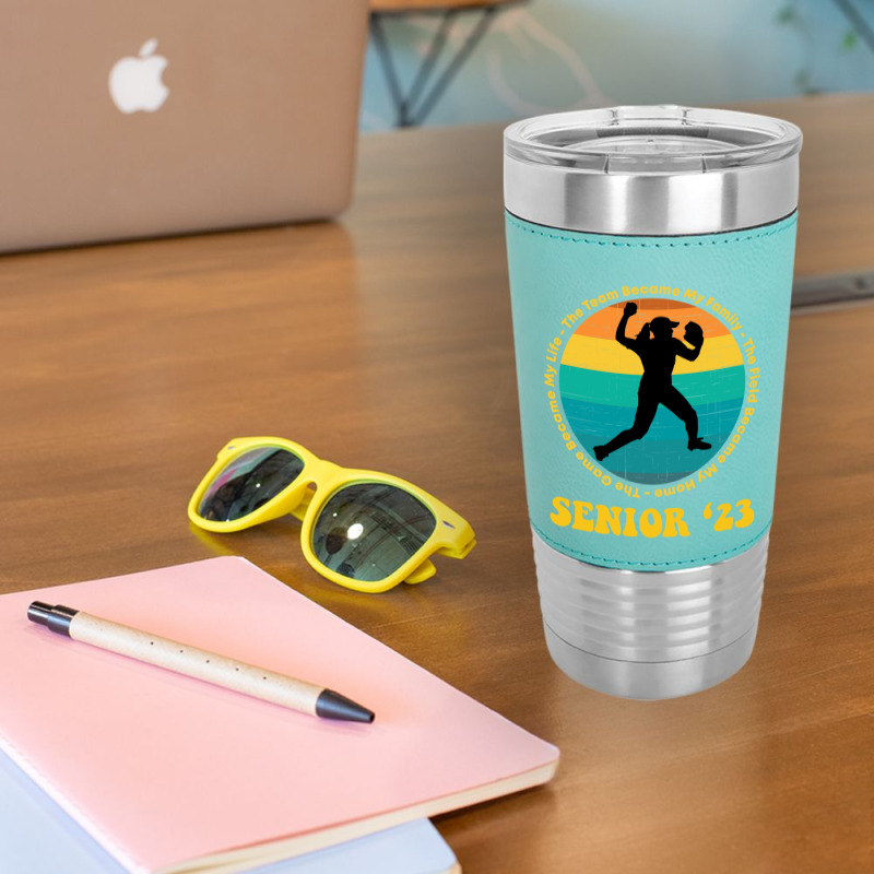 Softball Senior 2023 Senior Night Gifts High School Long Sleeve T Shir Leatherette Tumbler | Artistshot