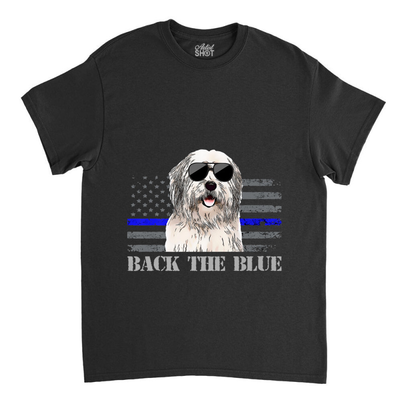 Old English Sheepdog Thin Blue Line American Flag Police Dog Premium Classic T-shirt | Artistshot