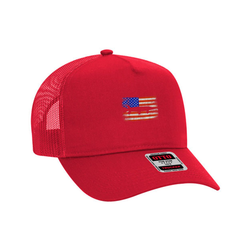 Alligator Gar Fishing Retro American Flag Design T Shirt Mesh Back Trucker Hat by KaseeDheera | Artistshot