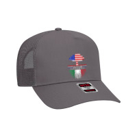 Womens Italian Roots American Grown Tree Flag Usa Italy V Neck T Shirt Mesh Back Trucker Hat | Artistshot