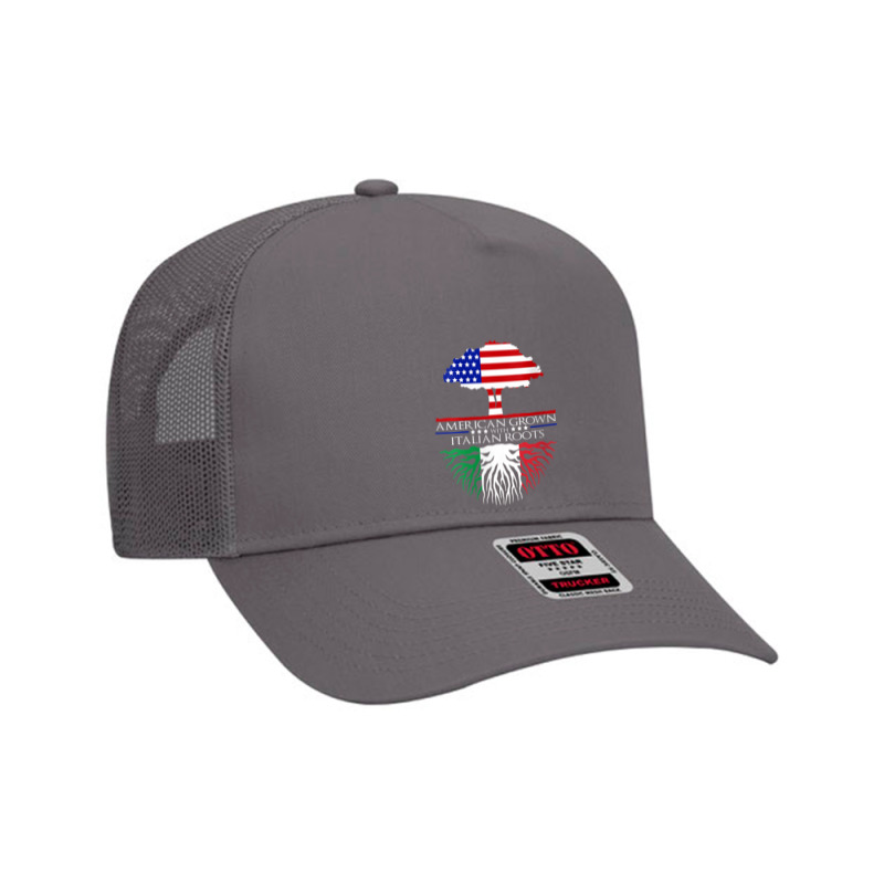 Womens Italian Roots American Grown Tree Flag Usa Italy V Neck T Shirt Mesh Back Trucker Hat by KaseeDheera | Artistshot