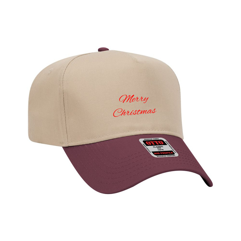 Merry Christmas Red Font Design Adjustable Baseball Cap by Kanmosrin52 | Artistshot