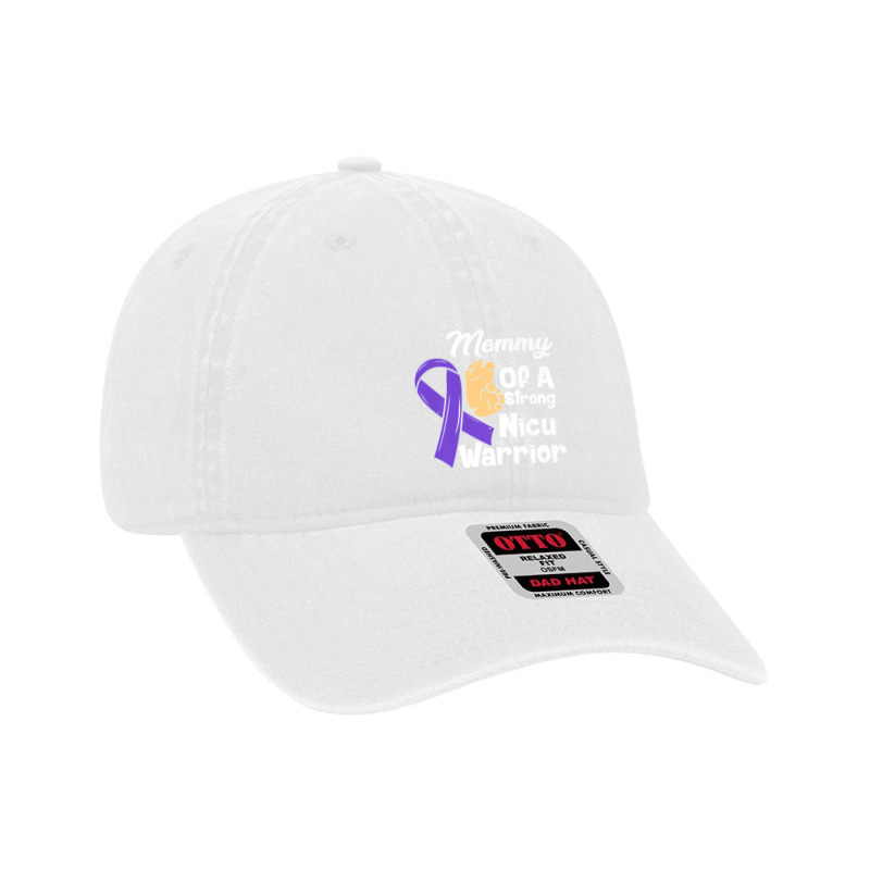 Mommy Of A Strong Nicu Warrior Baby Purple Ribbon Awareness Premium T Dyed Cap | Artistshot