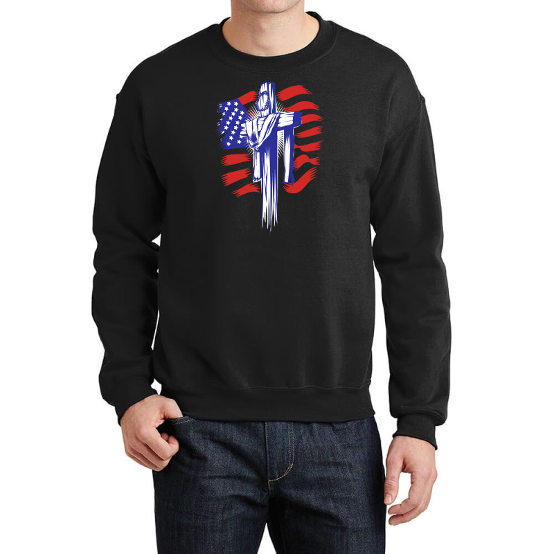 Christian Patriotic Usa Cute United Crewneck Sweatshirt by ZulArt | Artistshot