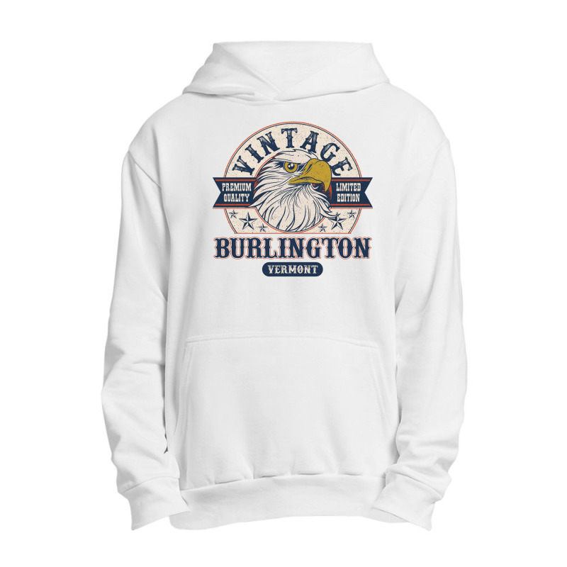 Retro Bald Eagle Burlington Vermont Vintage Limited Edition Urban Pullover Hoodie | Artistshot