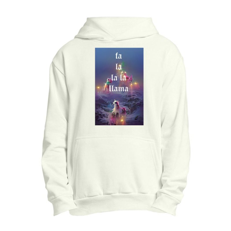 Fa La La La Llama Christmas Lights Snowflakes Cyberpunk Urban Pullover Hoodie | Artistshot