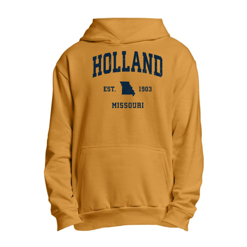 Holland Missouri Mo Vintage Athletic Navy Sports Design Long Sleeve T Urban Pullover Hoodie | Artistshot