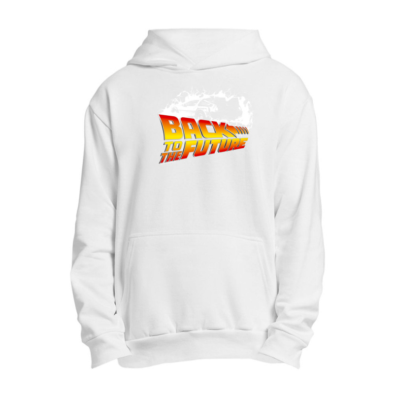 Back To The Future - Delorean White Stencil Fan Art Urban Pullover Hoodie by StuartRamsey | Artistshot