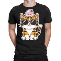 Ice Cream On Kitten Head T-shirt | Artistshot