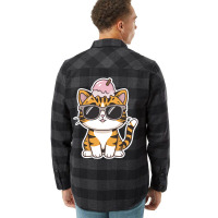 Ice Cream On Kitten Head Flannel Shirt | Artistshot