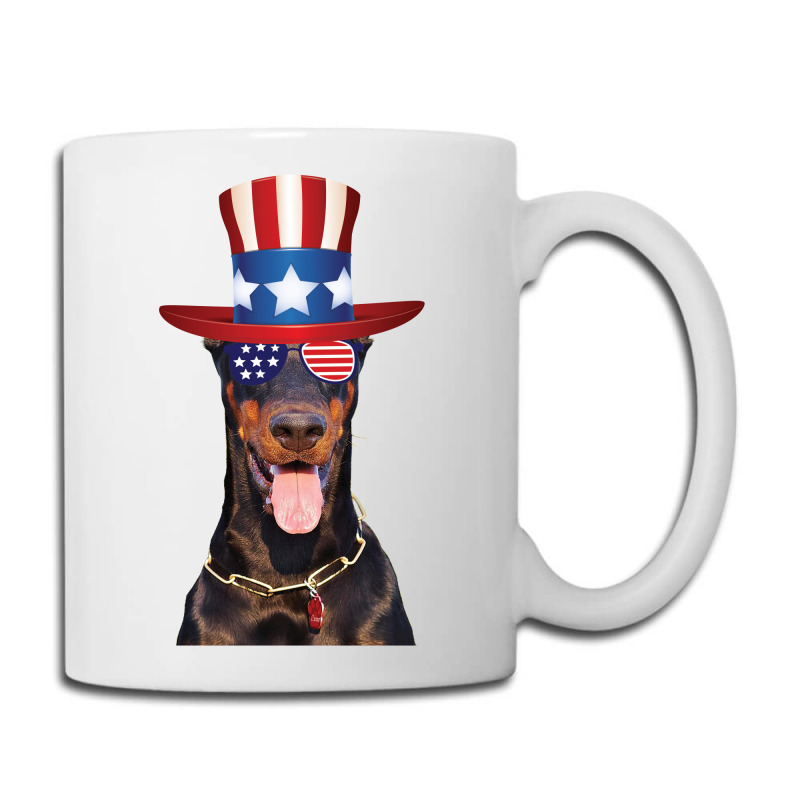 Doberman Eyewear American Flag Sunglasses Glasses And Hat 4th Of July Coffee Mug | Artistshot