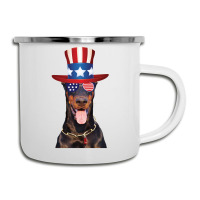 Doberman Eyewear American Flag Sunglasses Glasses And Hat 4th Of July Camper Cup | Artistshot